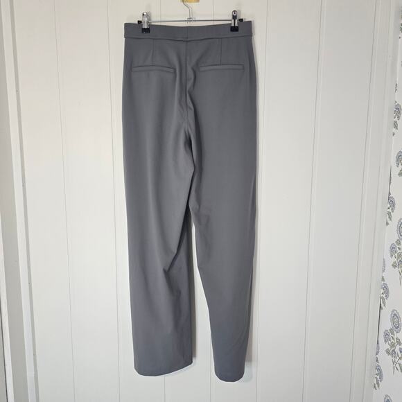 Halara Gray Wide Leg Pull On Pants Stretch Pockets Work Comfort Size M - Picture 7 of 8